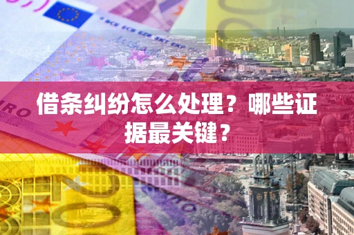 济南借条纠纷怎么处理？哪些证据最关键？