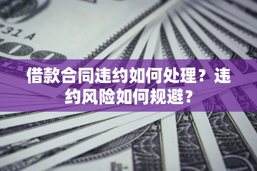 济南借款合同违约如何处理？违约风险如何规避？