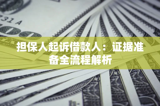 济南担保人起诉借款人：证据准备全流程解析